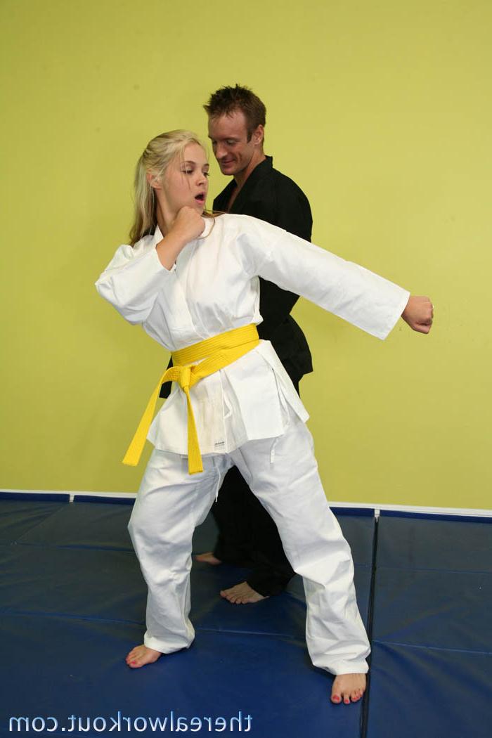 10P Busty blonde girl fucks her karate trainer