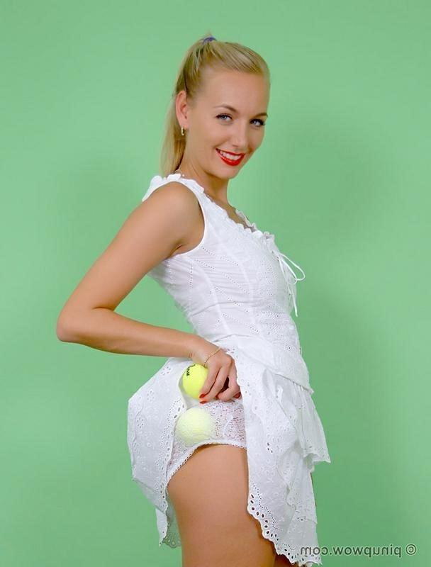 16P Hayley Marie Playing Tennis