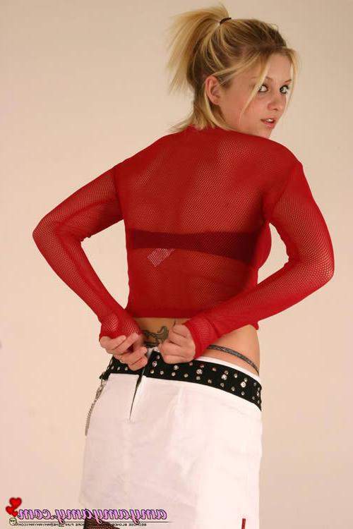 15P Blonde teen amateur teases in sexy lingerie