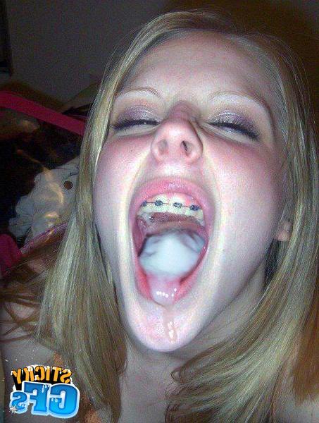 15P Horny teen gfs get blasted with jizz facials