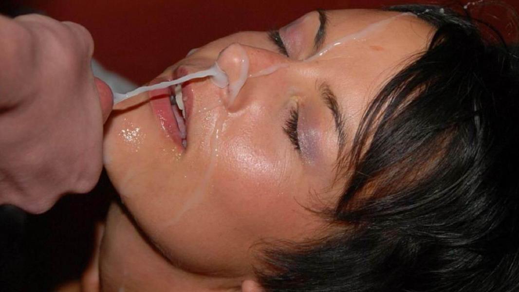 12P Amateur girls gets facial on their faces