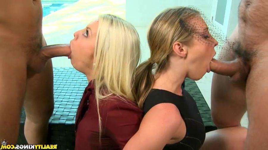 16P Britney Amber and Samantha Saint in a cfnm orgy