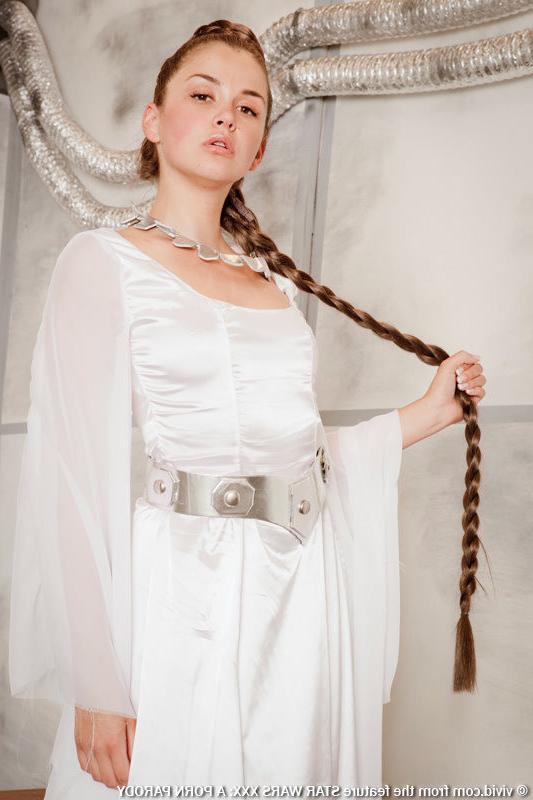 16P Allie Haze as Princess Leia takes on Han Solo and Luke Skywalker