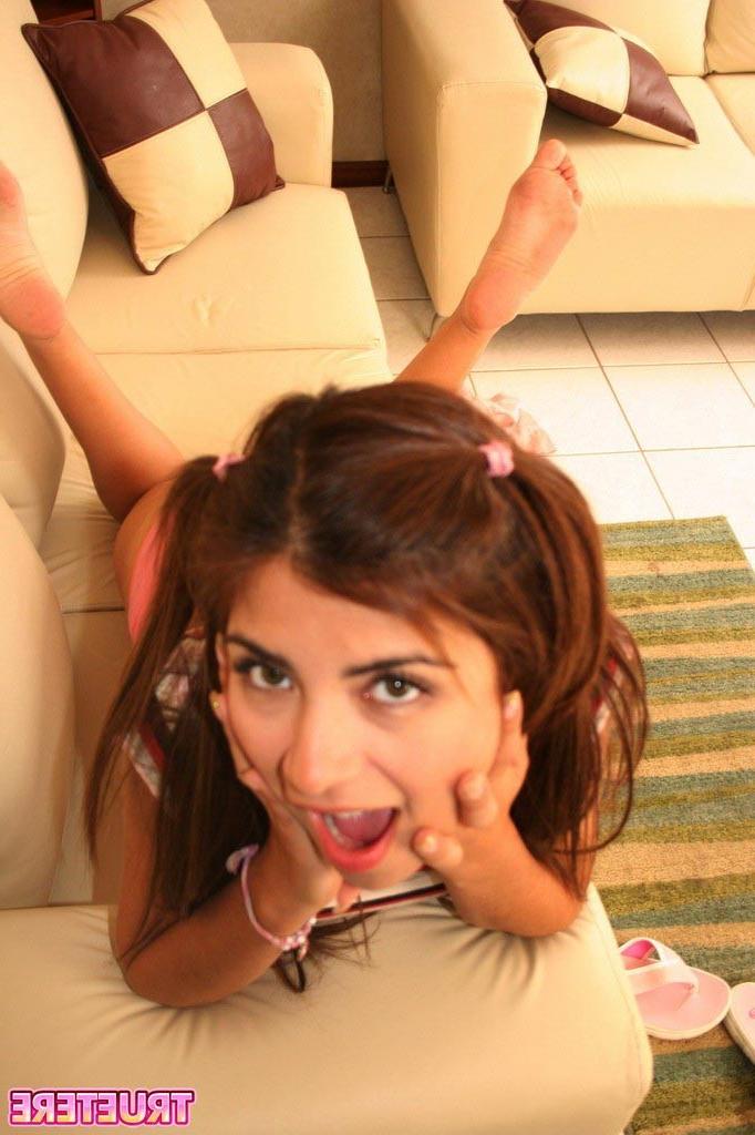 16P Teen girl in pink panties