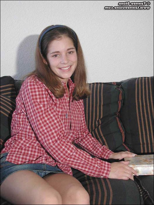 16P Brunette teen next door slowly strips to her bra and panties
