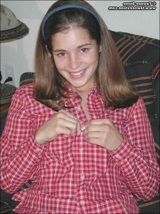 16P Brunette teen next door slowly strips to her bra and panties
