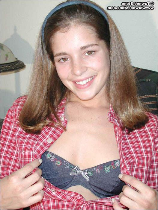 16P Brunette teen next door slowly strips to her bra and panties
