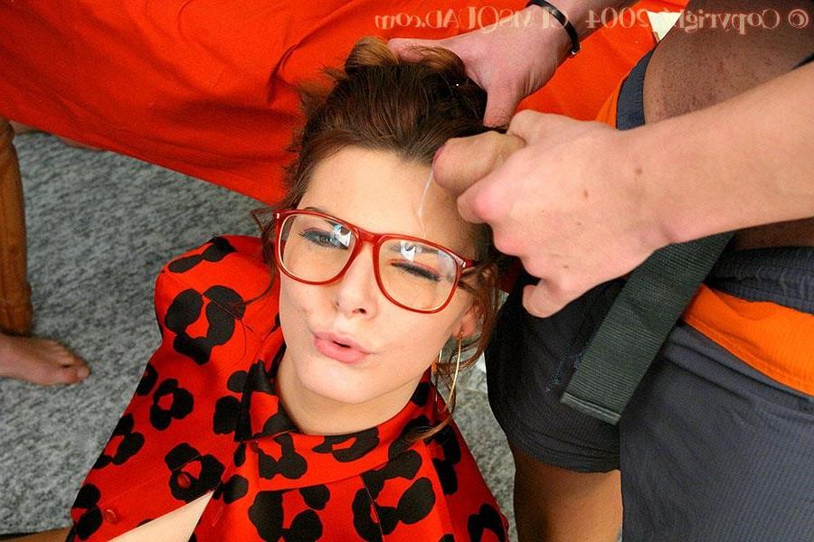 20P Spectacled lady gets gangbanged and bukkaked by lifeguards