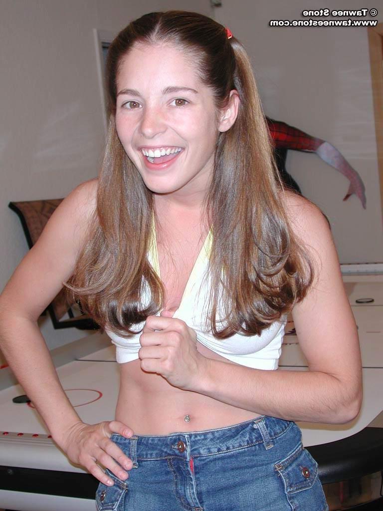 15P Tawnee Stone shows off her perky boobs in the game room