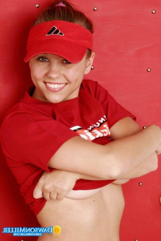 16P cute brunette teen posing with a baseball cap