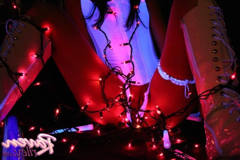 15P Brunette teen raven riley plays with a dildo on a bar