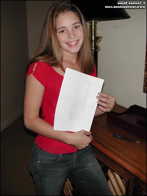 16P Brunette teen tawnee stone strips in a hotel room