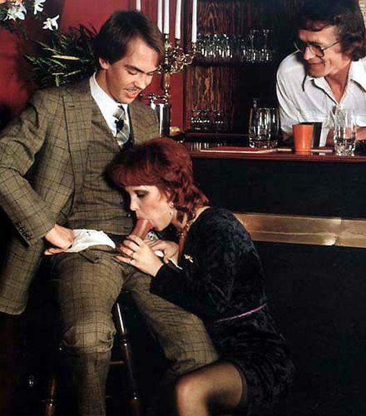 16P Two guys fucking a retro lady in a bar