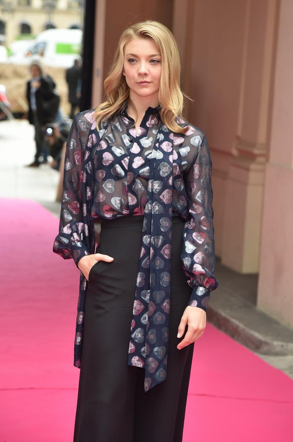 16P Natalie Dormer see through to bra in Paris
