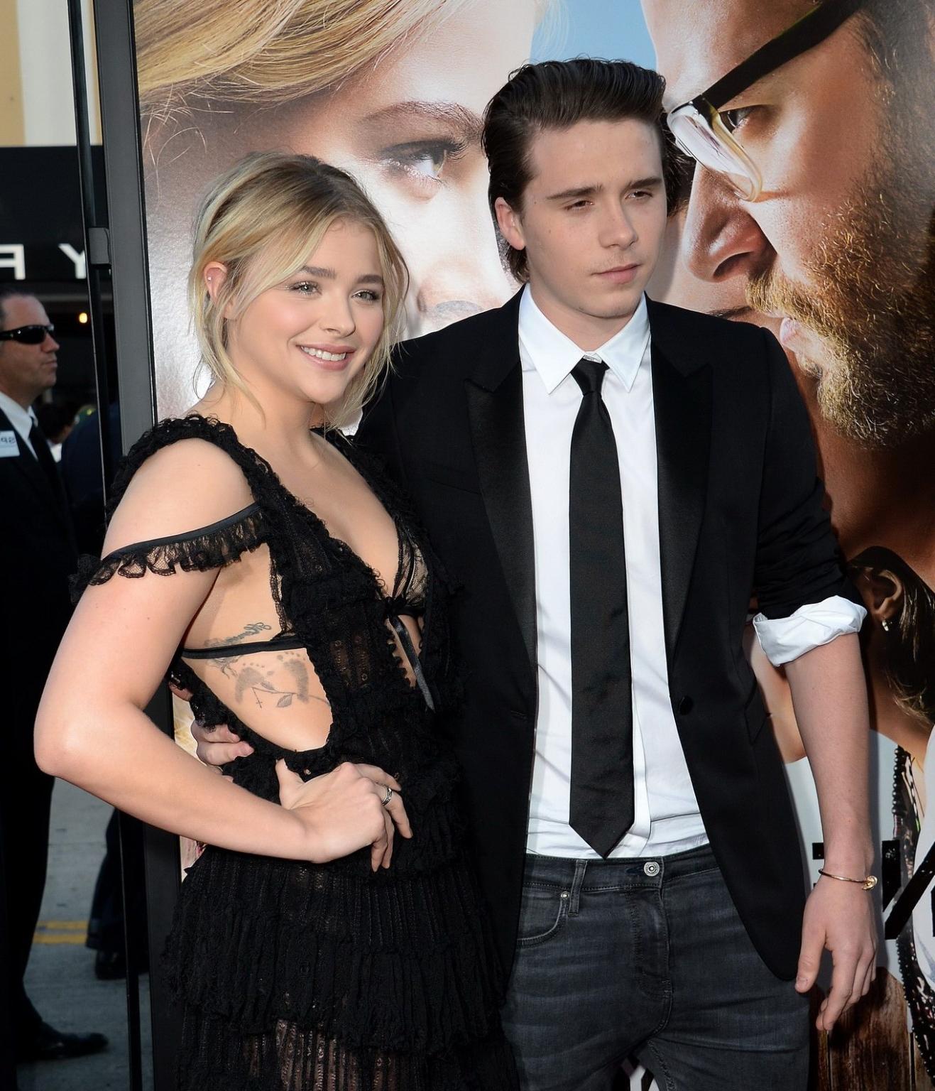 16P Chloe Moretz in a transparent mini dress and sheer bra