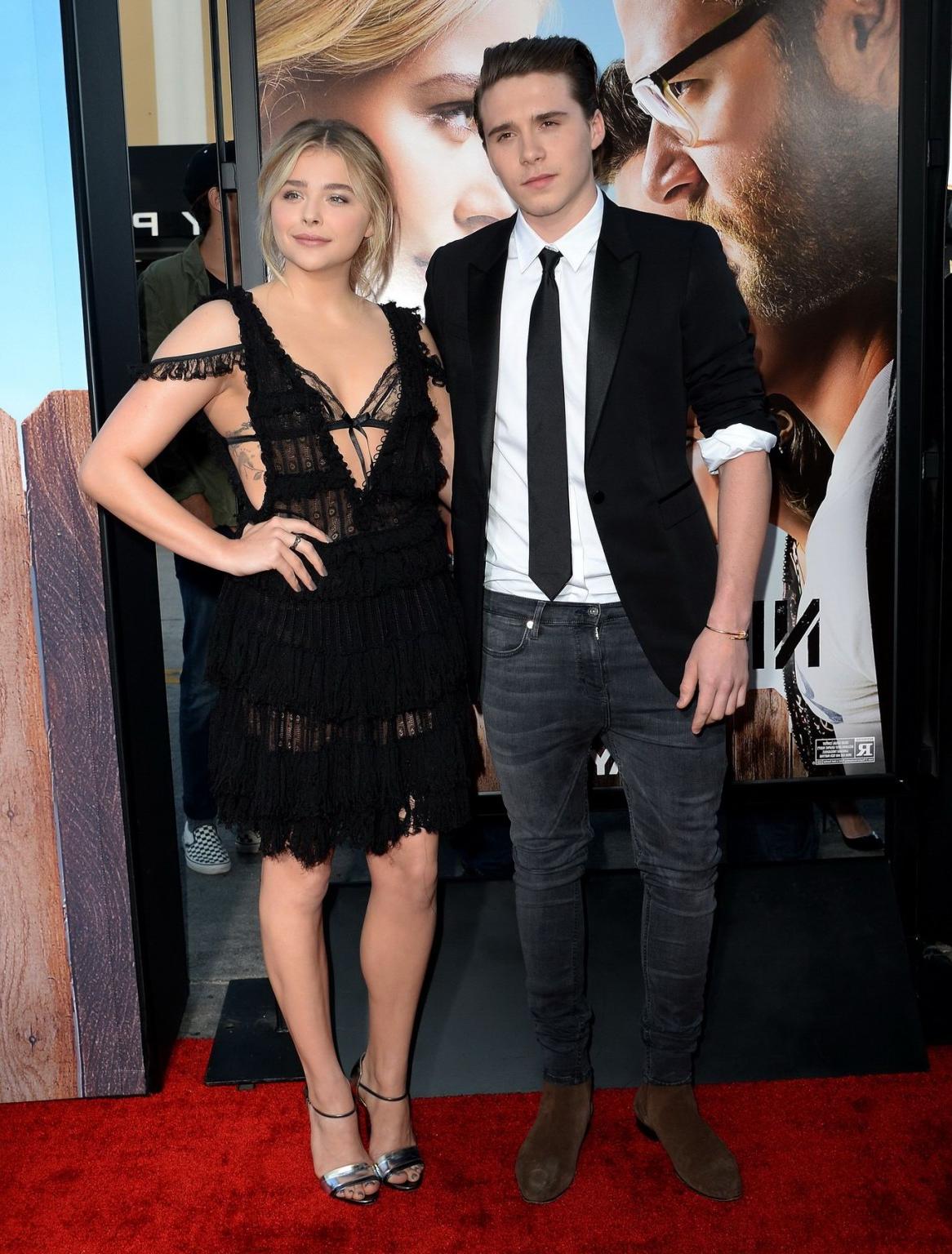 16P Chloe Moretz in a transparent mini dress and sheer bra