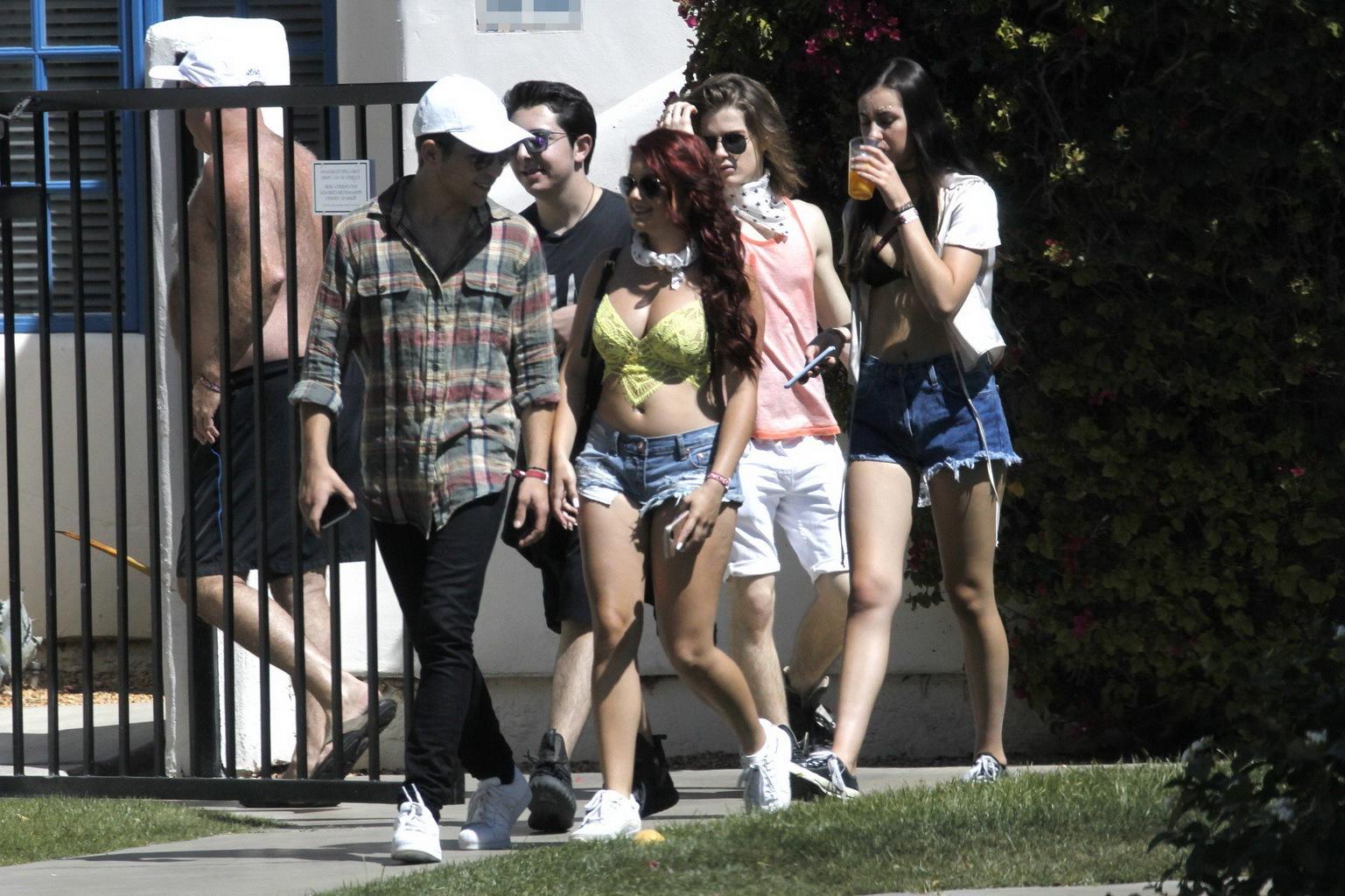 16P Ariel Winter busty and leggy in bra and cutoffs