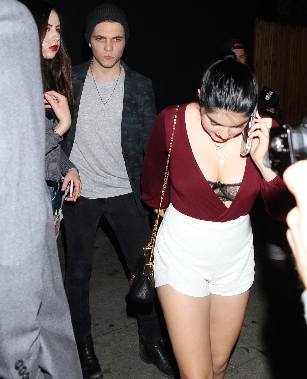16P Ariel Winter busty flashing her sheer bra and nice legs