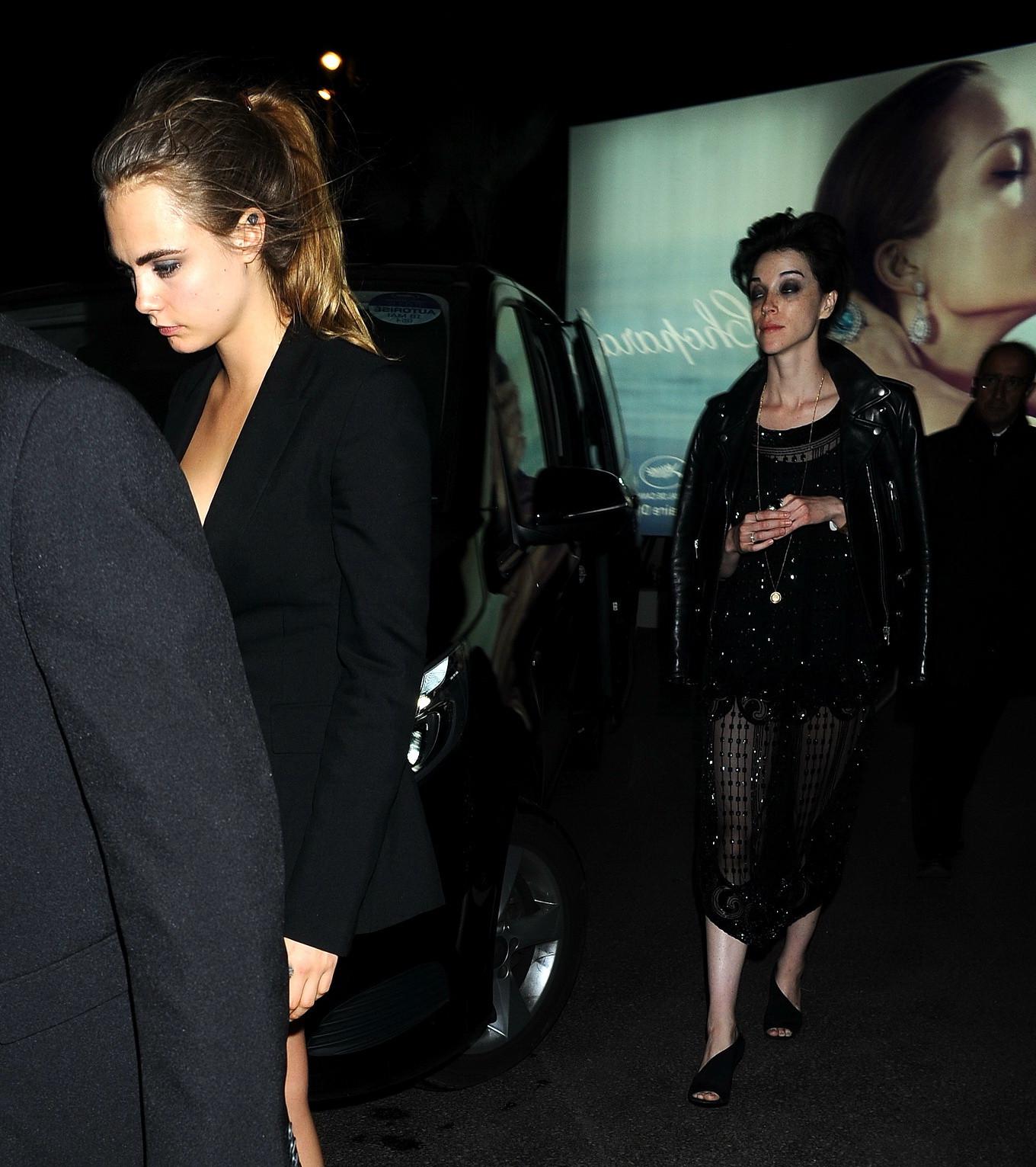 16P Cara Delevingne bra peek at the Gotham Nightclub in Cannes