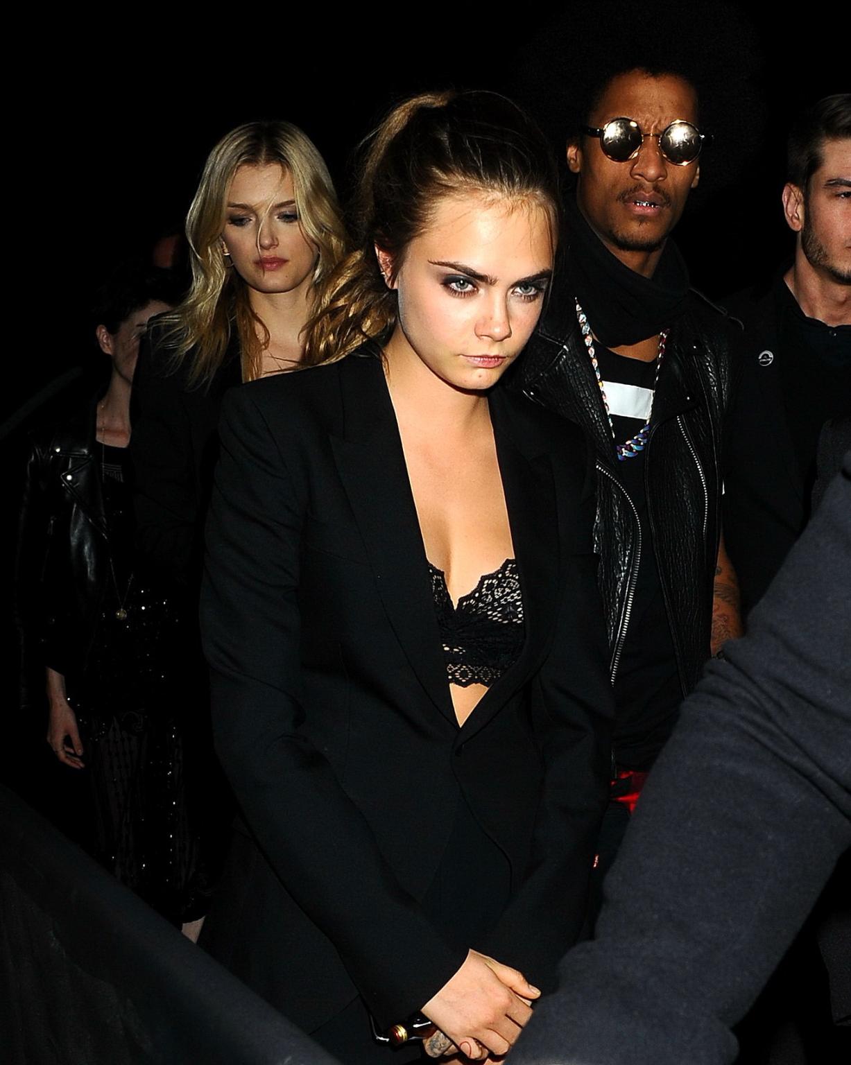 16P Cara Delevingne bra peek at the Gotham Nightclub in Cannes