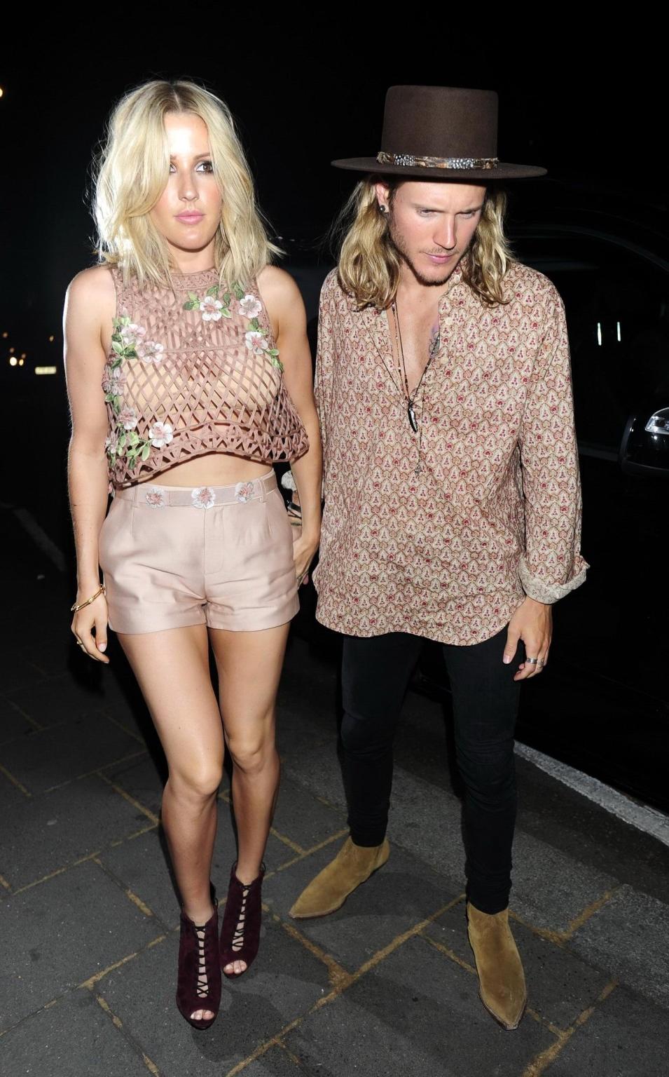 16P Ellie Goulding leggy  see through to bra out in London