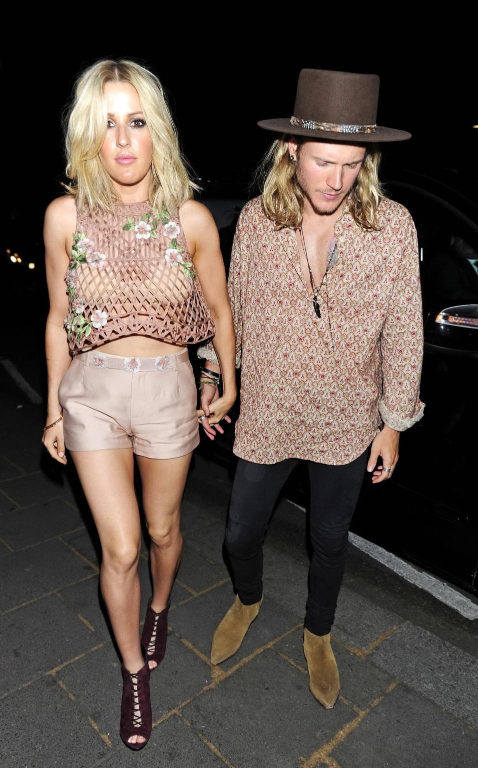 16P Ellie Goulding leggy  see through to bra out in London