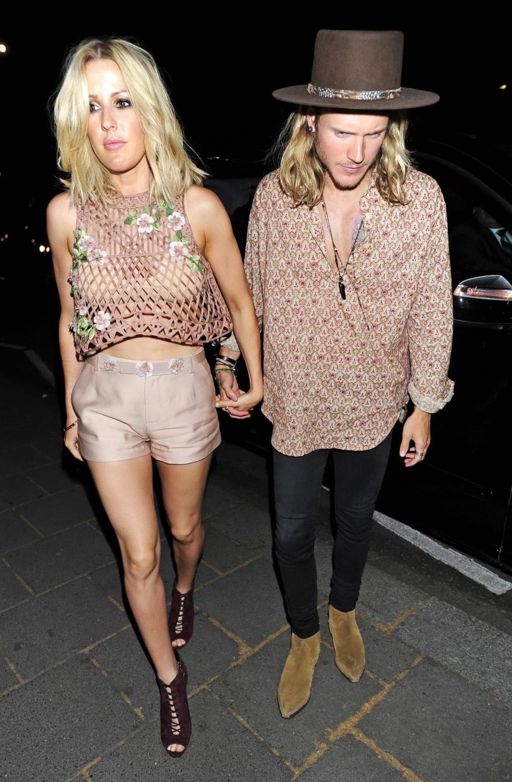 16P Ellie Goulding leggy  see through to bra out in London