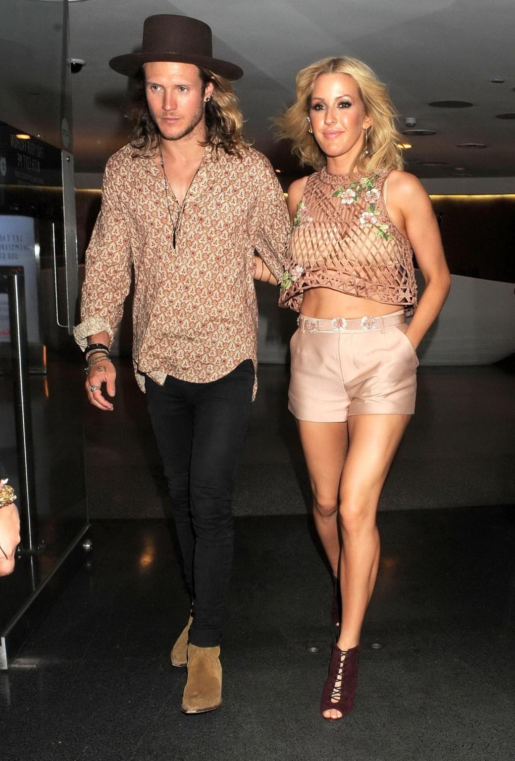 16P Ellie Goulding leggy  see through to bra out in London