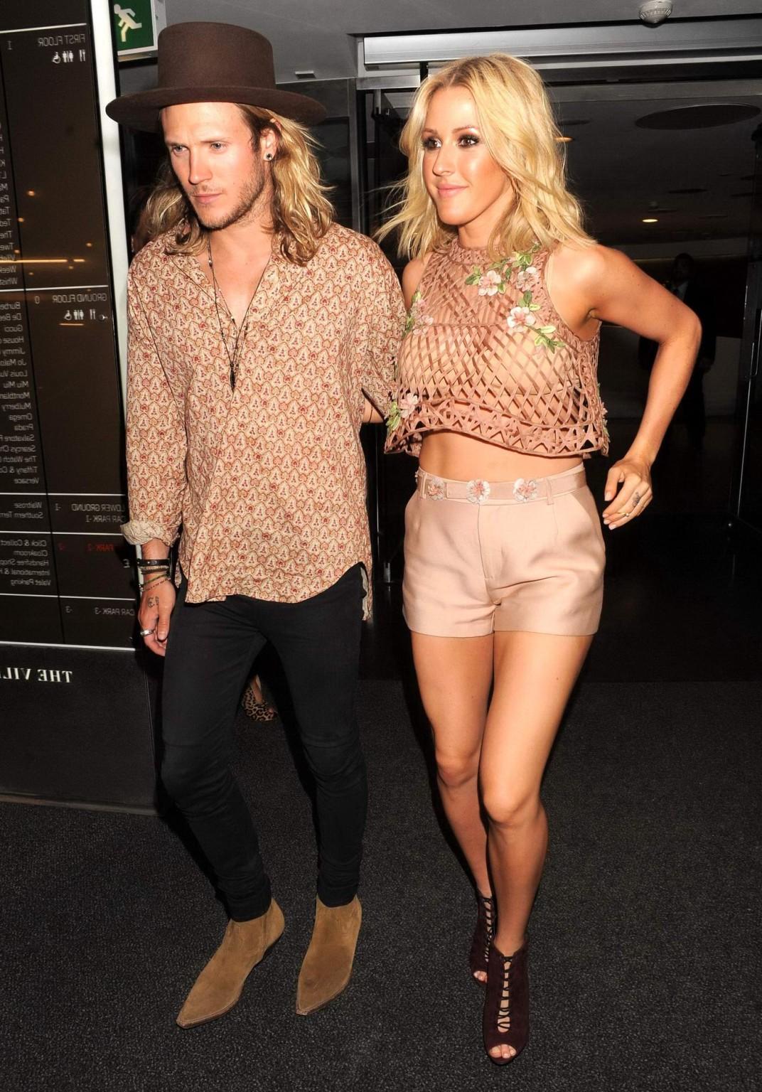 16P Ellie Goulding leggy  see through to bra out in London