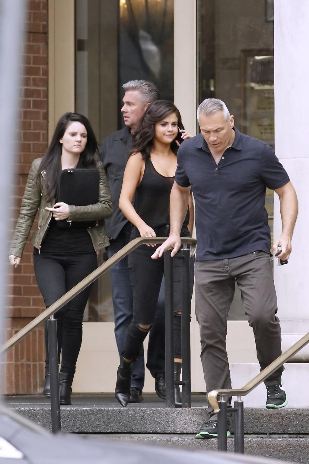 16P Selena Gomez see through to bra at The Big Short set in New Orleans