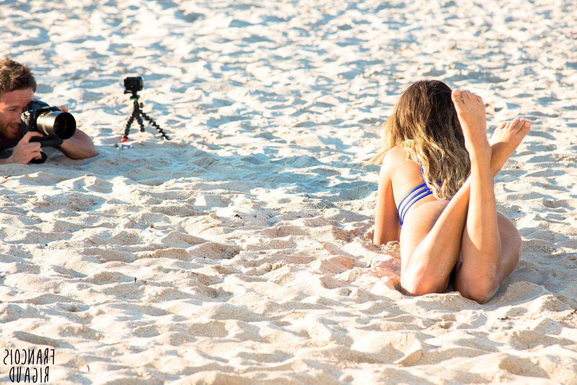 16P Anastasia Ashley showing off her boob and bare ass while changing bikinis at the