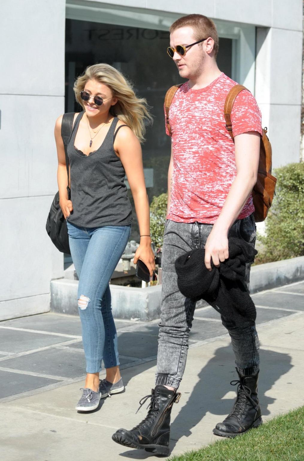 16P Chloe Moretz bra peek out in West Hollywood