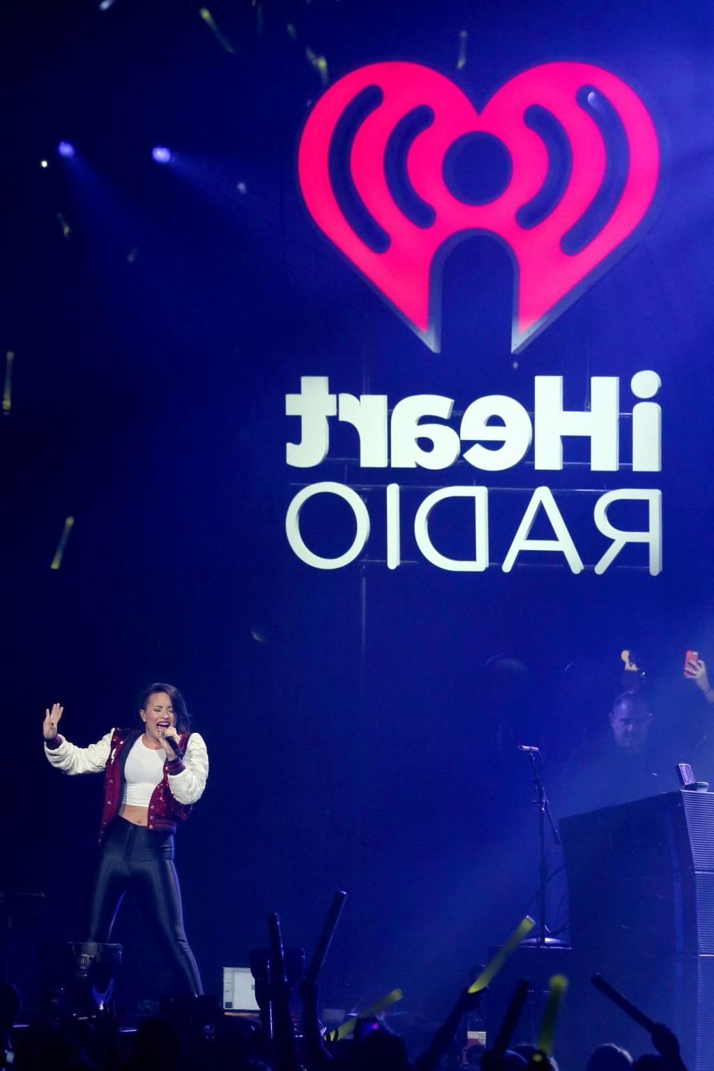 16P Demi Lovato see through to bra while performing at 1013 KDWBs Jingle B
