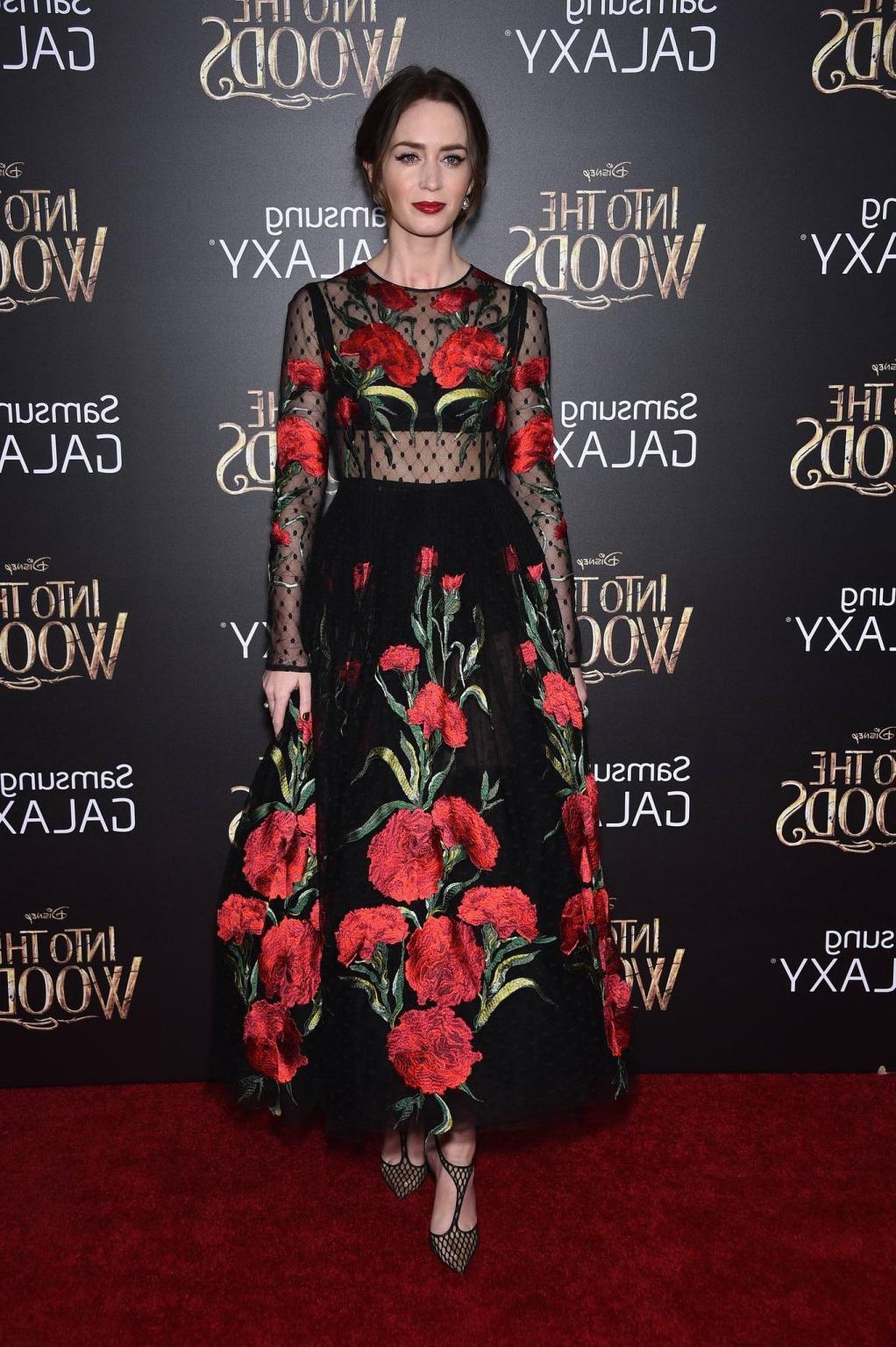 16P Emily Blunt see thru to bra at Into the Woods premiere in NYC