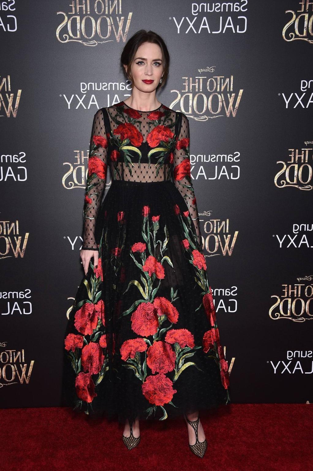 16P Emily Blunt see thru to bra at Into the Woods premiere in NYC