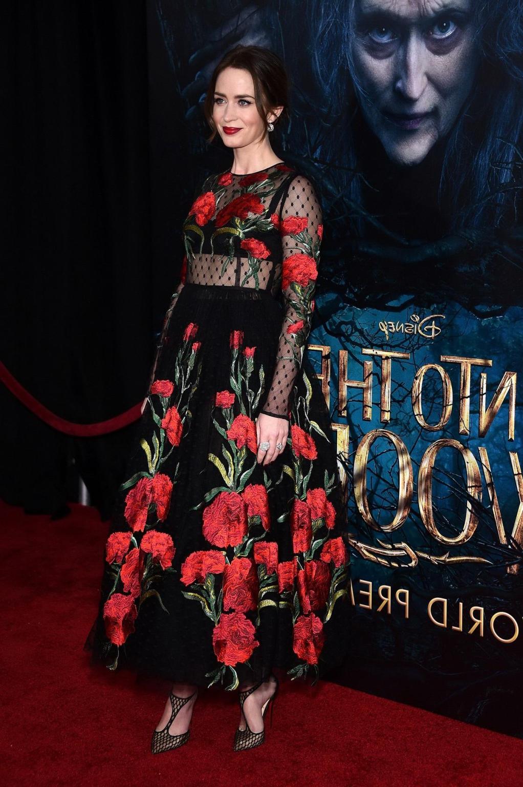 16P Emily Blunt see thru to bra at Into the Woods premiere in NYC