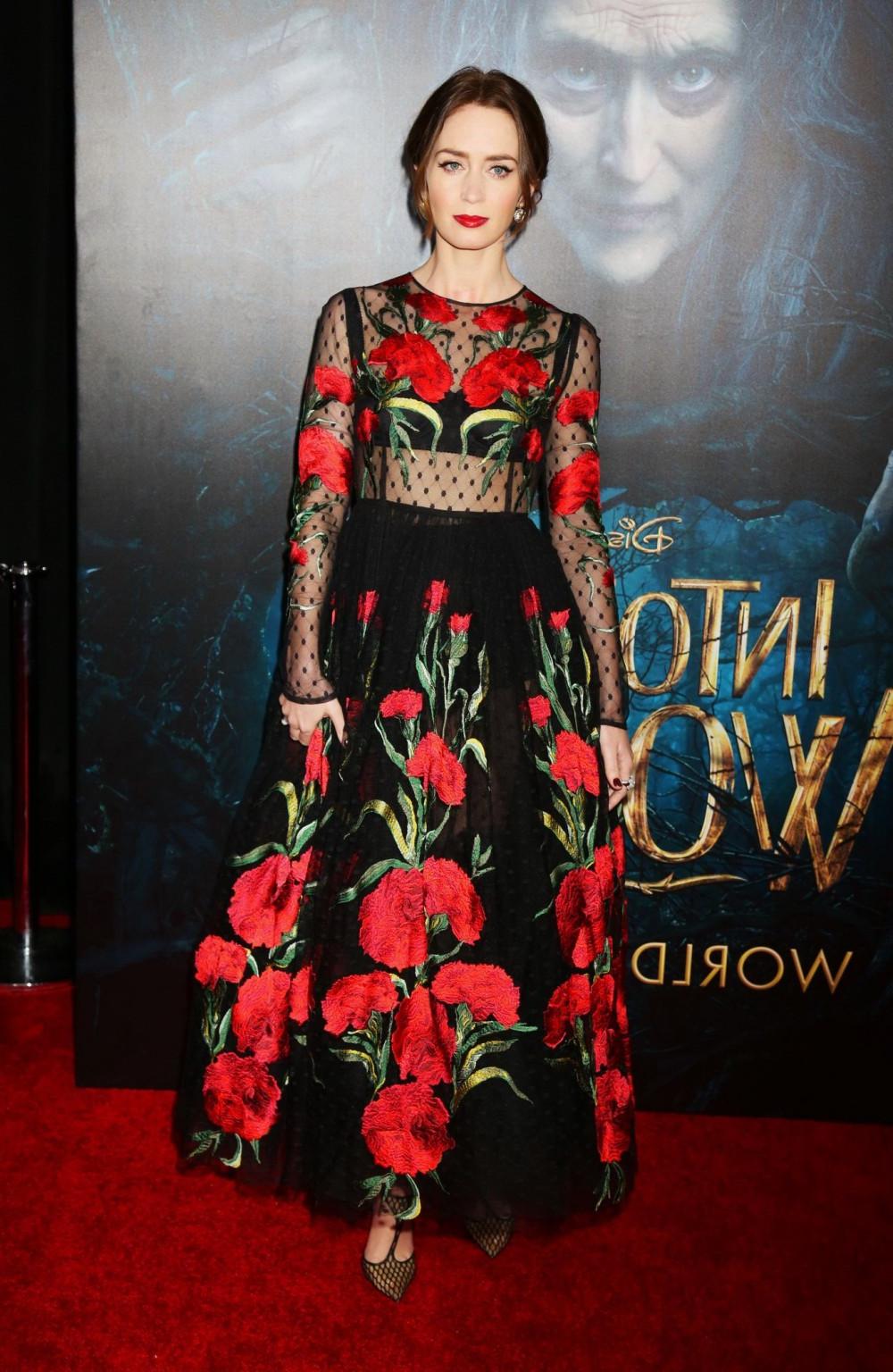 16P Emily Blunt see thru to bra at Into the Woods premiere in NYC