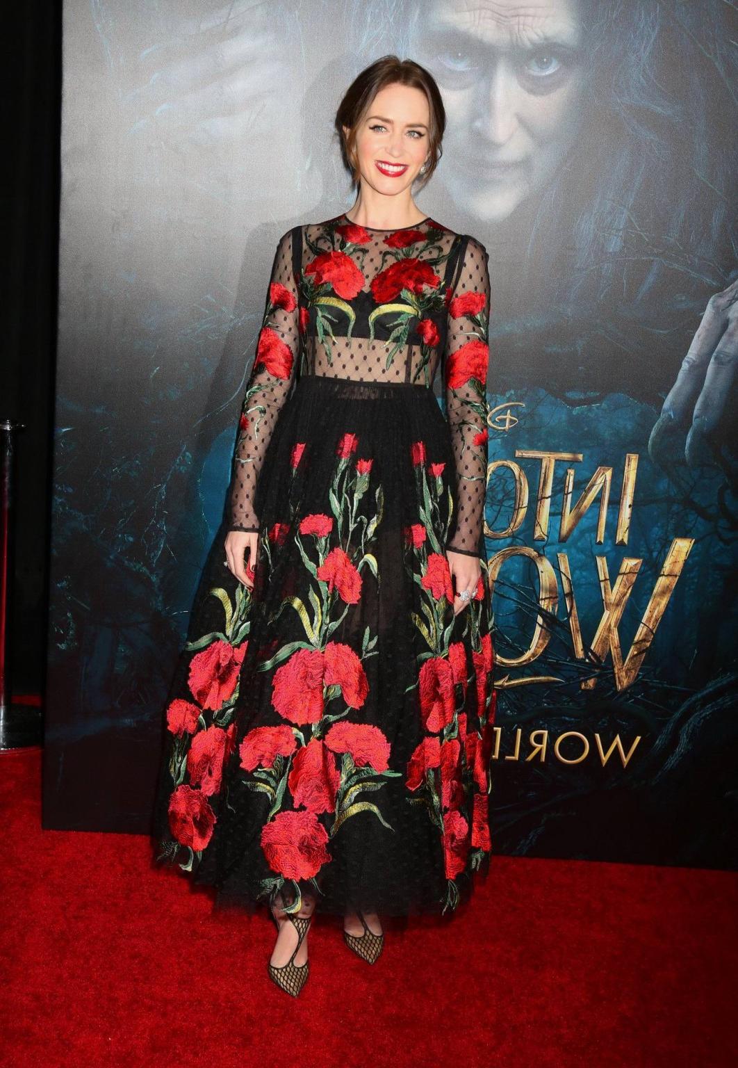 16P Emily Blunt see thru to bra at Into the Woods premiere in NYC