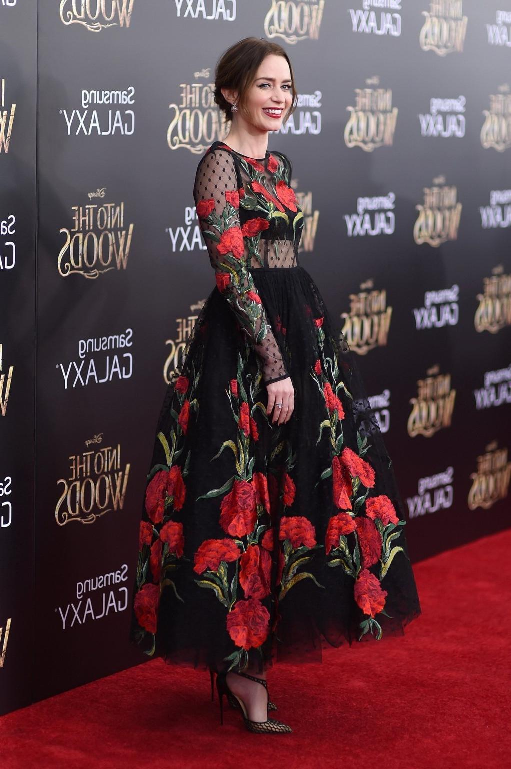 16P Emily Blunt see thru to bra at Into the Woods premiere in NYC