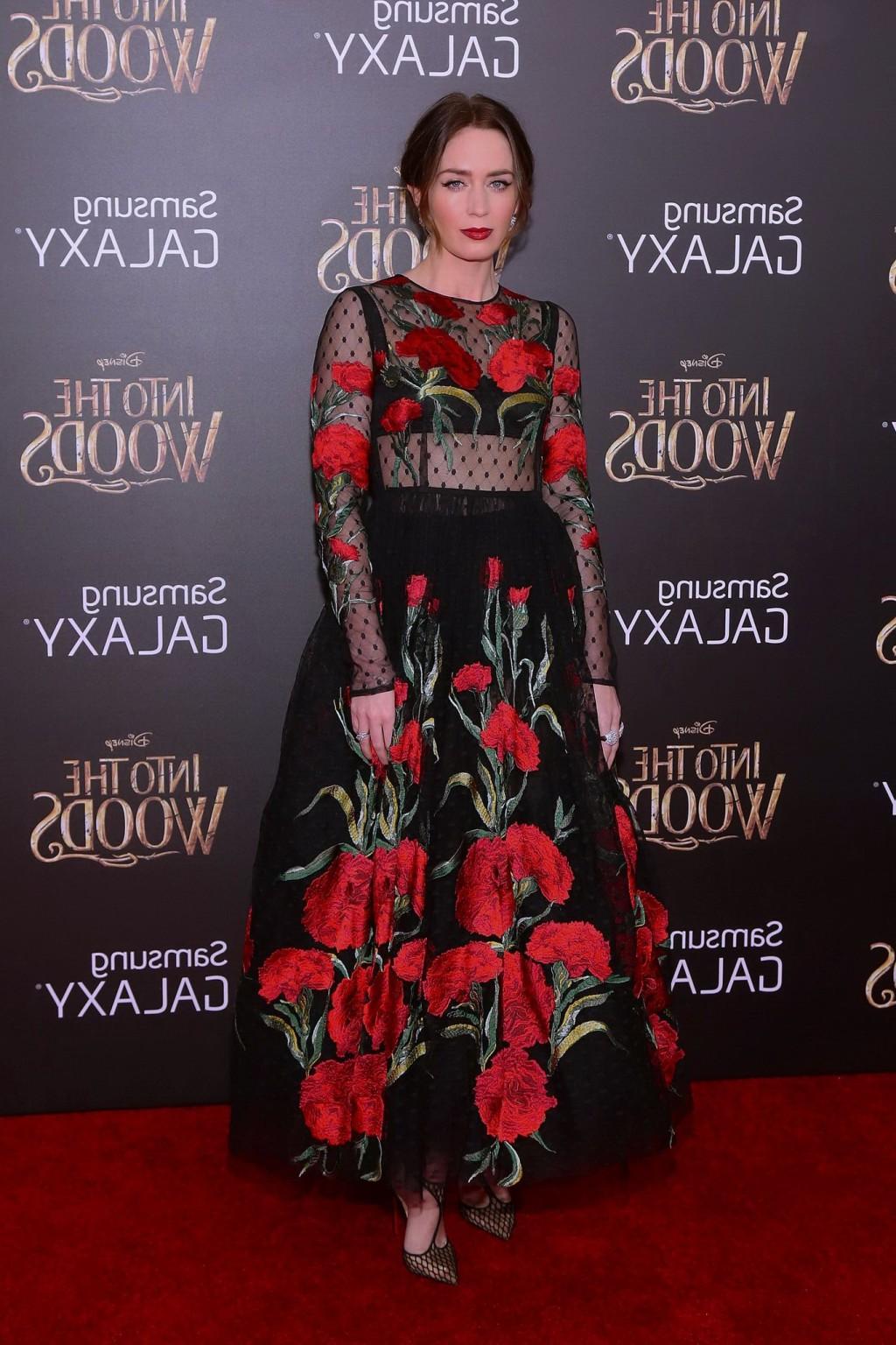 16P Emily Blunt see thru to bra at Into the Woods premiere in NYC