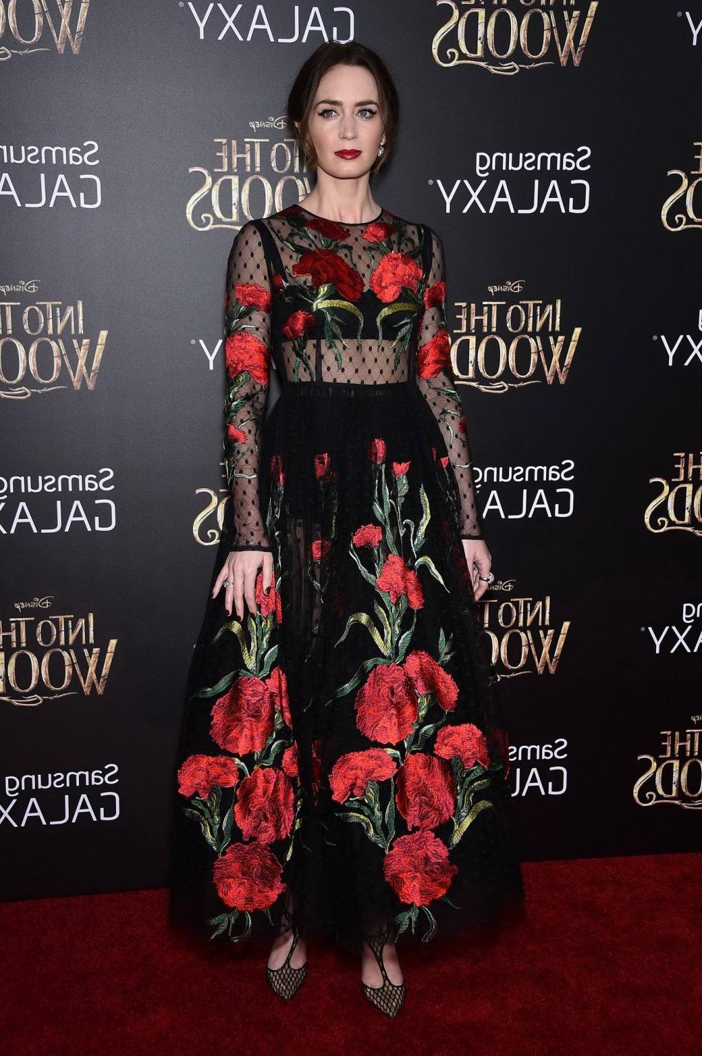 16P Emily Blunt see thru to bra at Into the Woods premiere in NYC