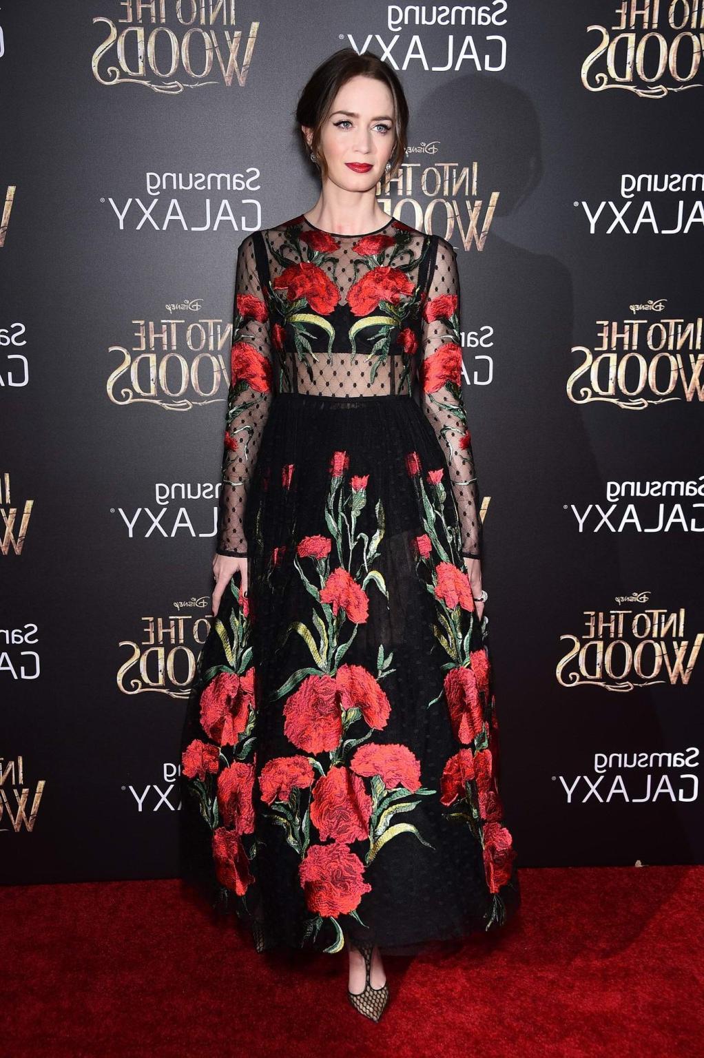 16P Emily Blunt see thru to bra at Into the Woods premiere in NYC