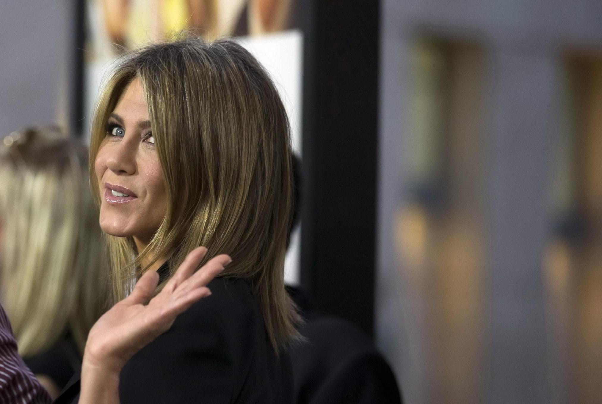 16P Jennifer Aniston pregnant and cleavy at the Life of Crime Premiere At ArcLight C