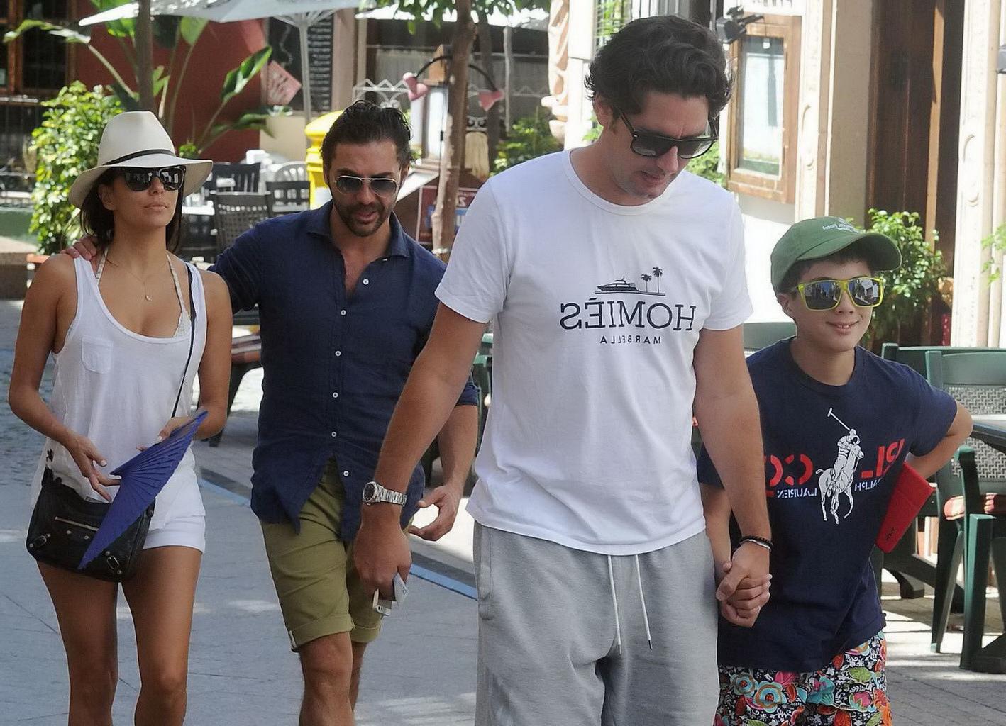 16P Eva Longoria seethru to bra and leggy while shopping in Marbella