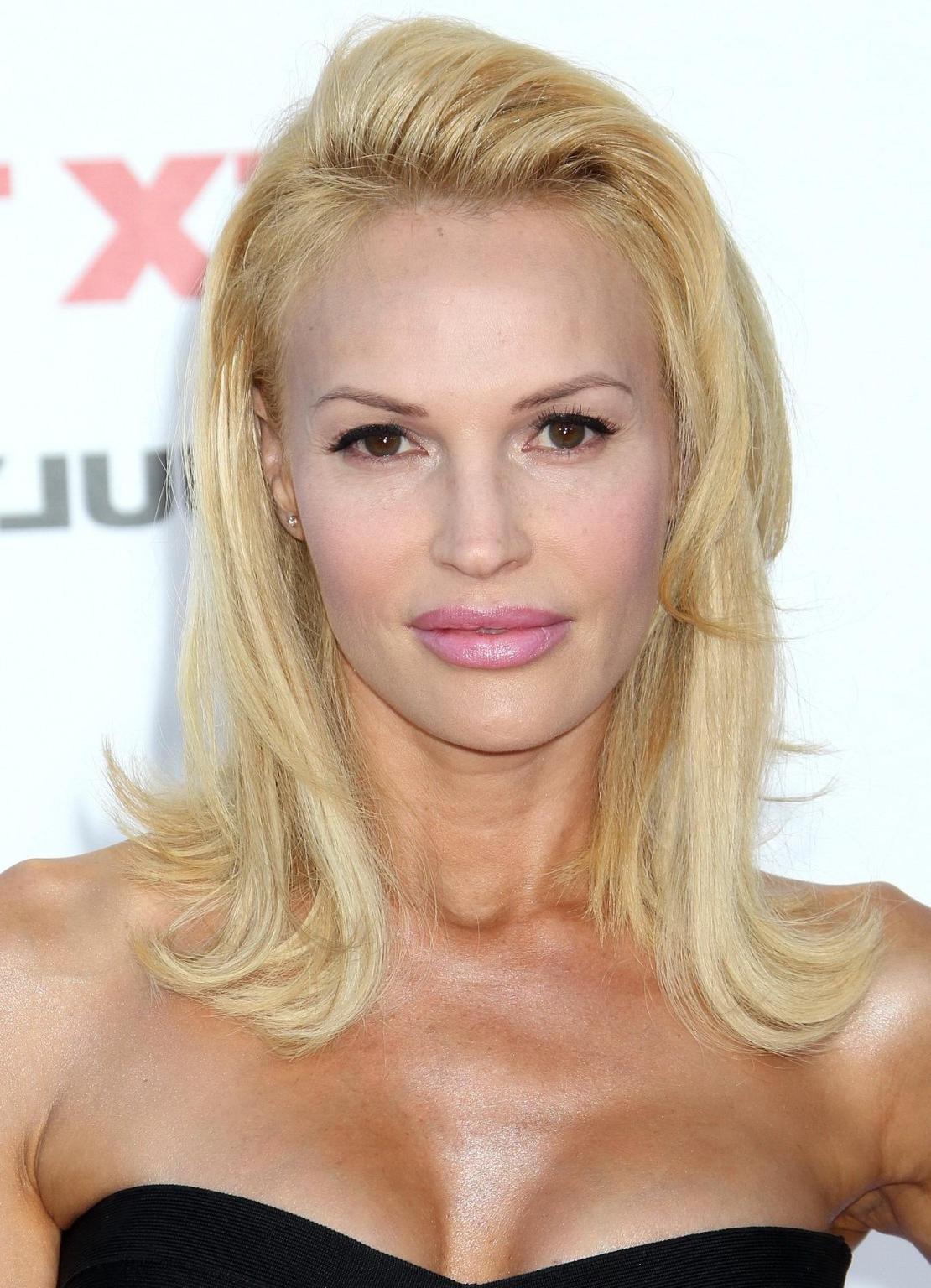 16P Jolene Blalock pregnant and busty wearing a strapless black dress at  the Sex Ta