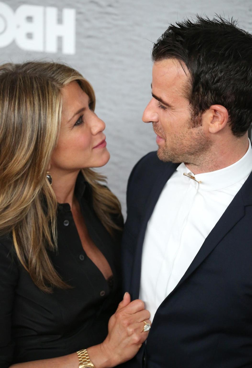 16P Jennifer Aniston cleavy and bra peek at The Leftovers premiere in NYC