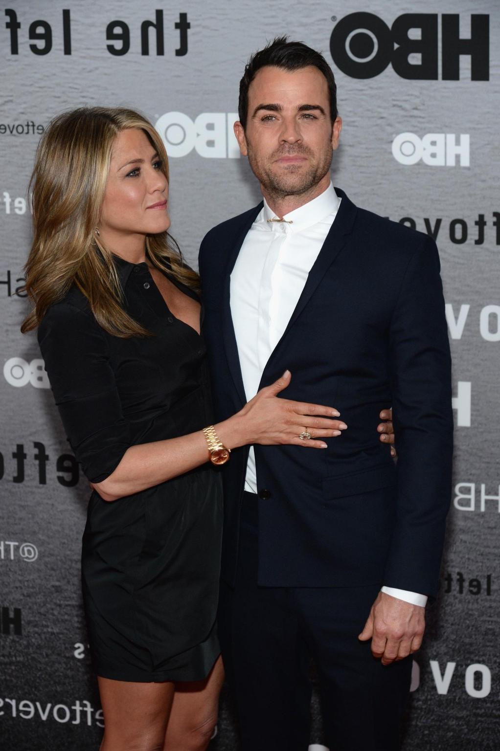 16P Jennifer Aniston cleavy and bra peek at The Leftovers premiere in NYC