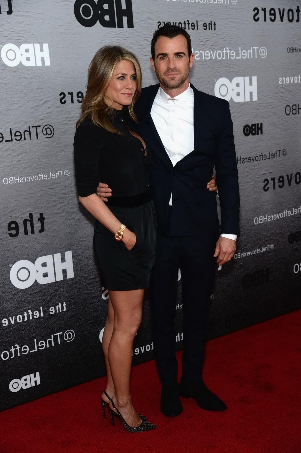 16P Jennifer Aniston cleavy and bra peek at The Leftovers premiere in NYC