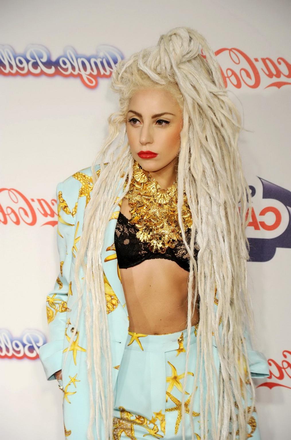 16P Lady Gaga shows off her black bra attending Capital FM Jingle Bell Ball on Day2 