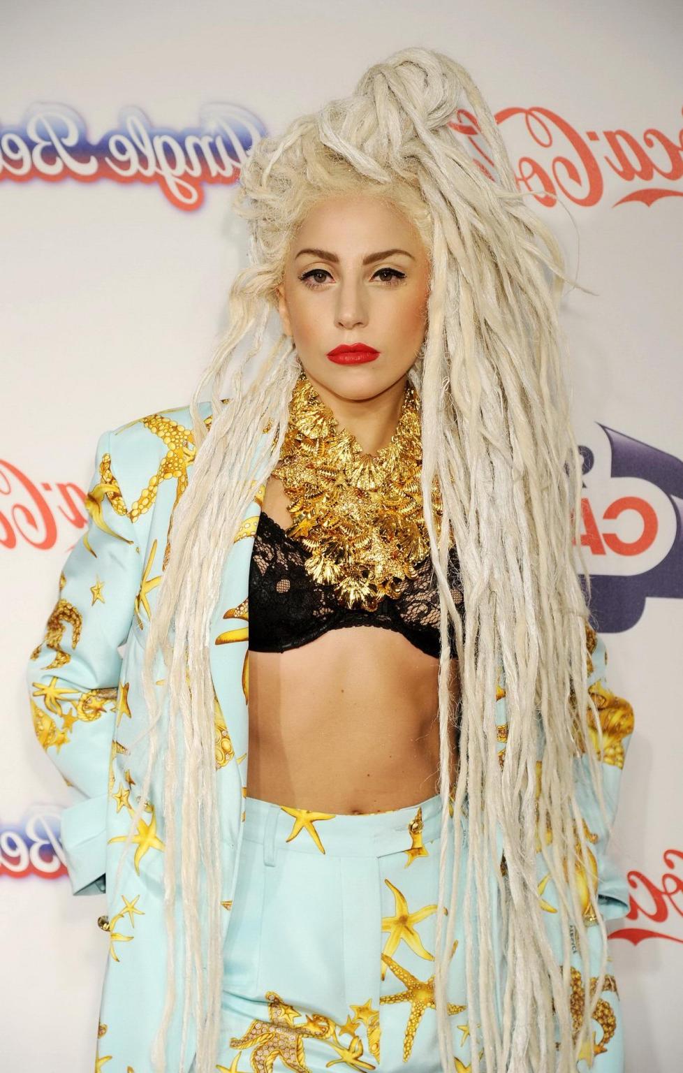 16P Lady Gaga shows off her black bra attending Capital FM Jingle Bell Ball on Day2 